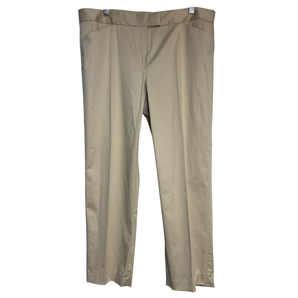 Lafayette 148 New York Tan Straight Leg Dress Pants Khaki Size 12 Professional
